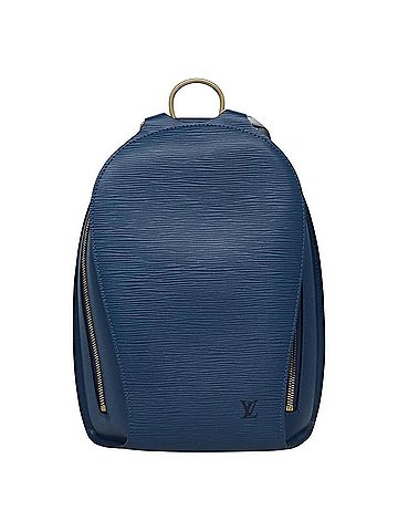 Louis Vuitton Mabillon Blue Leather Backpack Bag (view 1)