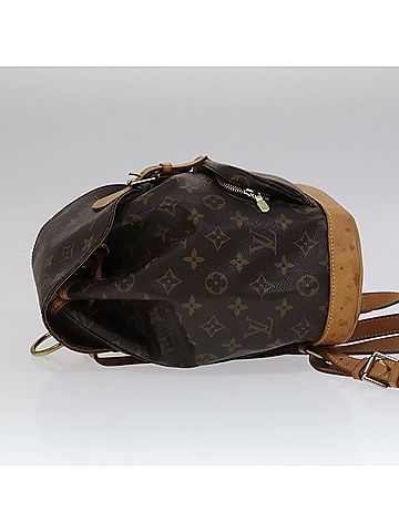 Louis Vuitton Montsouris Mm Brown Canvas Backpack Bag (view 2)
