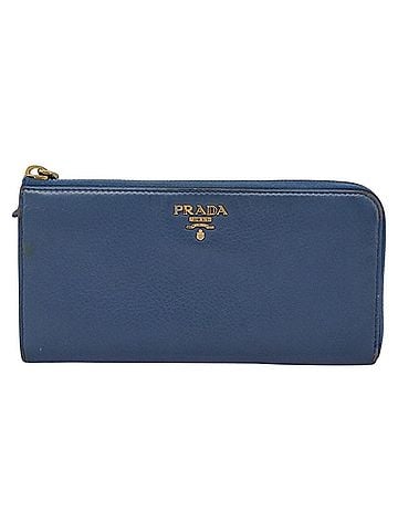 Prada Saffiano Blue Leather Wallet (view 1)