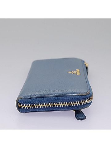 Prada Saffiano Blue Leather Wallet (view 2)