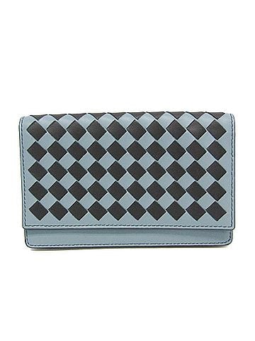 Bottega Veneta Intrecciato Blue Leather Wallet (view 1)