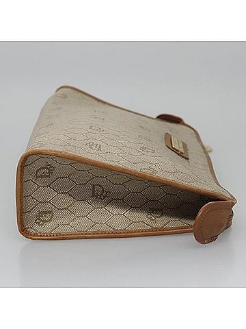 Dior Honeycomb Beige Canvas Clutch Bag (view 2)