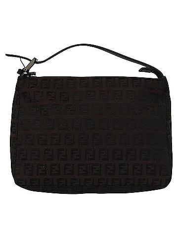 Fendi Zucchino Brown Canvas Clutch Bag (view 1)