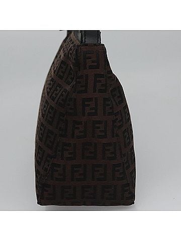 Fendi Zucchino Brown Canvas Clutch Bag (view 2)