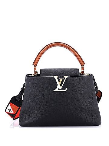 Louis Vuitton Capucines Bag Leather with Canvas Strap MM (view 1)