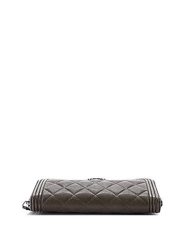 Chanel Boy Zip Around Wallet Quilted Caviar Long (view 2)