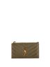 Saint Laurent 100% Leather Green Monogram Fragments Zip Card Holder Matelasse Chevron Leather One size - photo 1