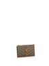 Saint Laurent 100% Leather Green Monogram Fragments Zip Card Holder Matelasse Chevron Leather One size - photo 3