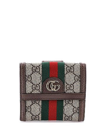Gucci Ophidia French Flap Wallet GG Coated Canvas Compact (view 1)