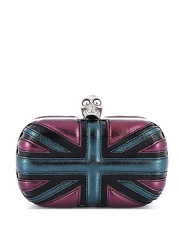 Alexander McQueen Britannia Skull Box Clutch Leather Small (view 1)