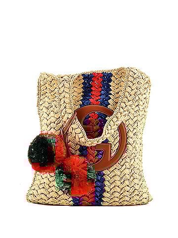 Gucci Blondie NM Open Tote Raffia Small (view 1)