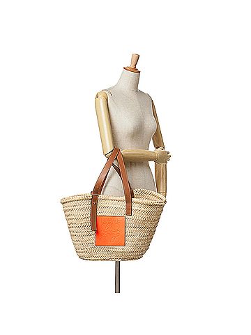 Loewe Large Raffia Basket Bag (view 2)