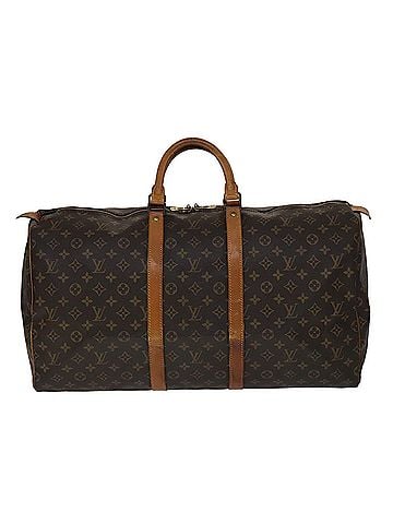 Louis Vuitton Keepall 55 Brown Leather Travel Bag (view 1)