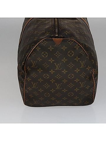 Louis Vuitton Keepall 55 Brown Leather Travel Bag (view 2)