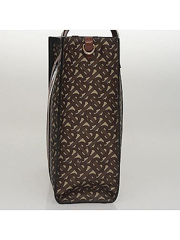 Burberry Stripe Brown Canvas Tote Bag (view 2)
