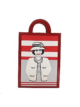 Chanel Coco Mark Red Leather Tote Bag (view 1)