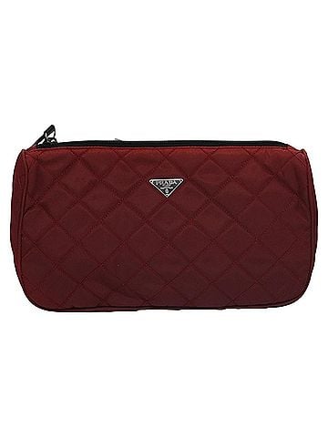 Prada Matelassé Burgundy Synthetic Clutch Bag (view 1)