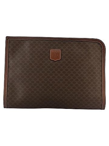 Céline Macadam Brown Canvas Briefcase Bag (view 1)