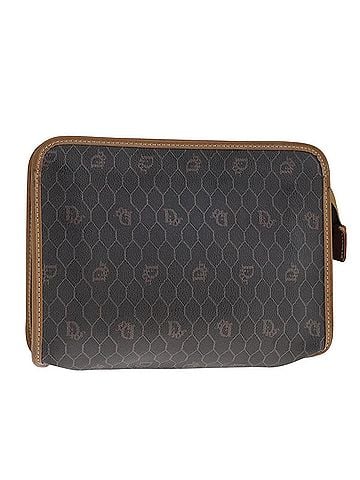 Dior Honeycomb Black Canvas Clutch Bag (view 1)
