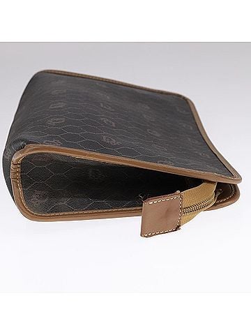 Dior Honeycomb Black Canvas Clutch Bag (view 2)