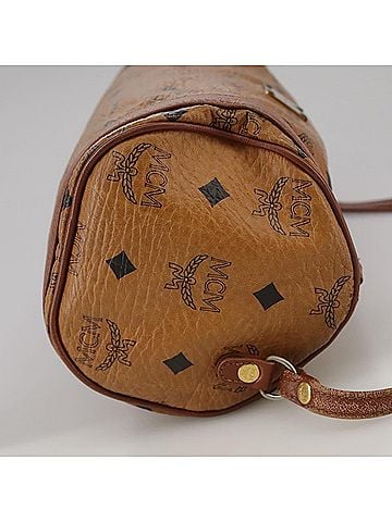 MCM Visetos Brown Leather Shoulder Bag (view 2)