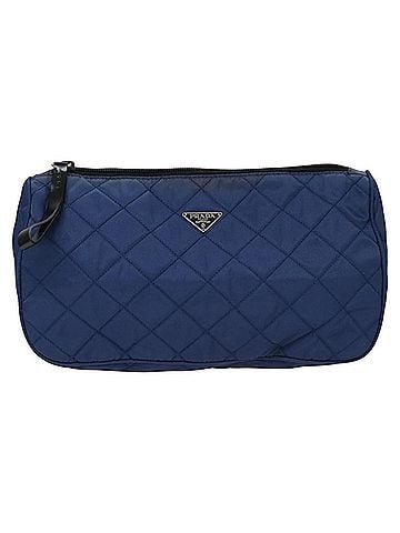 Prada Tessuto Blue Synthetic Clutch Bag (view 1)