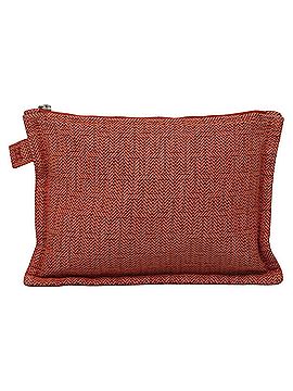 Hermès Bora Bora Orange Canvas Clutch Bag (view 1)