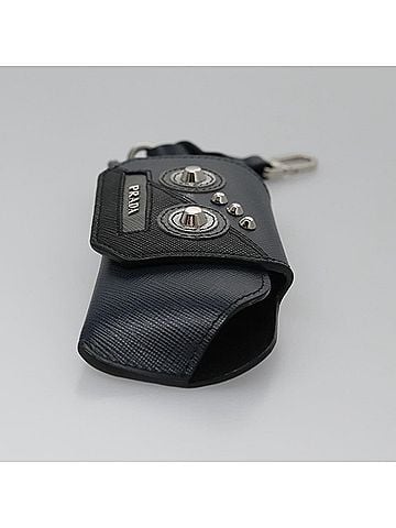 Prada -- Navy Leather Clutch Bag (view 2)
