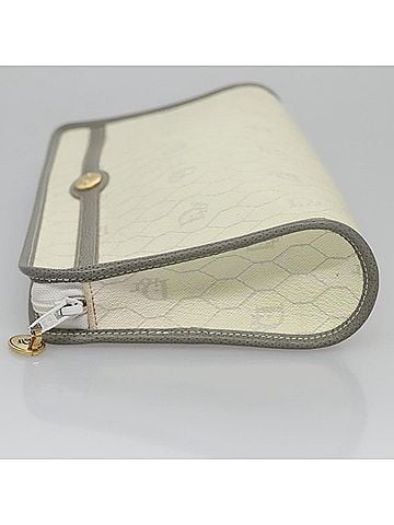 Dior Honeycomb Ecru Canvas Clutch Bag (view 2)