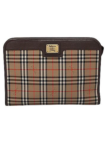 Burberry Nova Check Beige Canvas Clutch Bag (view 1)