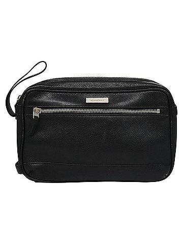 Burberry Black Leather Clutch Bag (view 1)