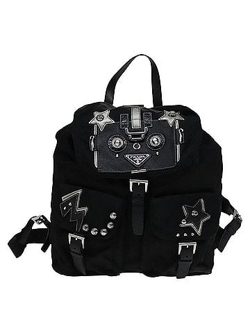 Prada Robot Black Synthetic Backpack Bag (view 1)
