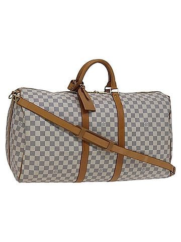 Louis Vuitton Keepall Bandouliere 55 White Canvas Travel Bag (view 1)