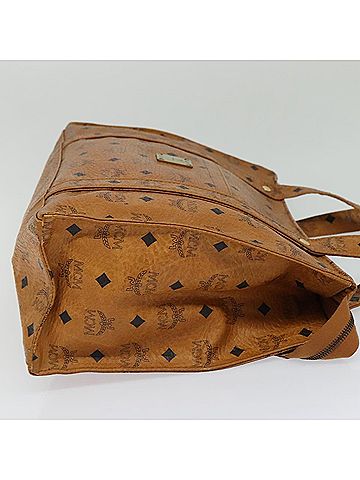 MCM Visetos Brown Leather Tote Bag (view 2)
