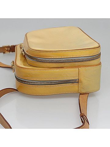 Louis Vuitton Yellow Patent Leather Backpack Bag (view 2)