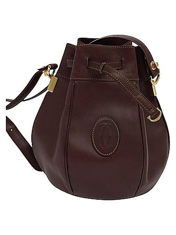 Cartier Must Line Burgundy Leather Shoulder Bag (view 1)