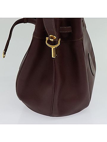 Cartier Must Line Burgundy Leather Shoulder Bag (view 2)