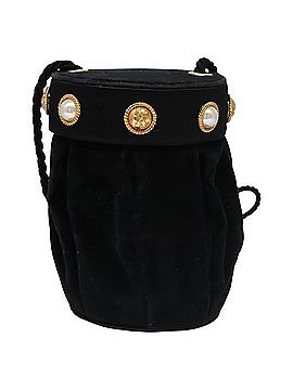 Salvatore Ferragamo Black Velvet Shoulder Bag (view 1)