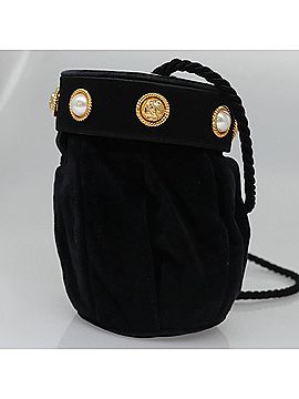 Salvatore Ferragamo Black Velvet Shoulder Bag (view 2)