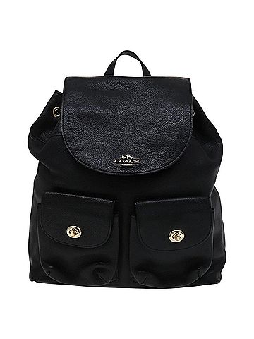 Coach Billy Black Leather Backpack Bag (view 1)