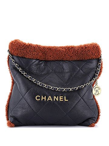 Chanel 22 Chain Hobo Quilted Lambskin with Shearling Small (view 1)