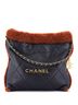 Chanel Blue Brown 22 Chain Hobo Quilted Lambskin with Shearling Small One size - photo 1