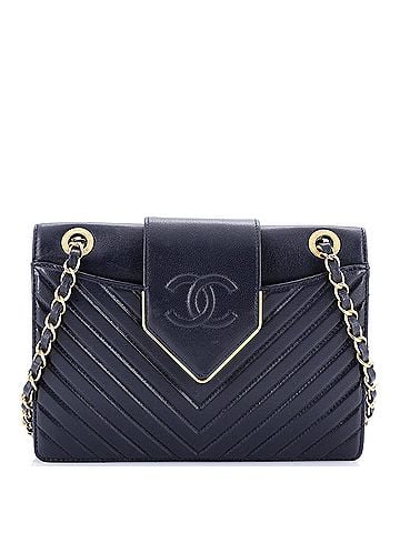 Chanel Collar and Tie Flap Bag Chevron Sheepskin Small (view 1)