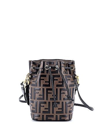 Fendi Mon Tresor Bucket Bag Zucca Embossed Leather Mini (view 1)