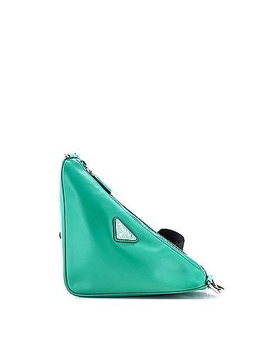 Prada Triangle Logo Zip Crossbody Bag Soft Leather Small (view 1)