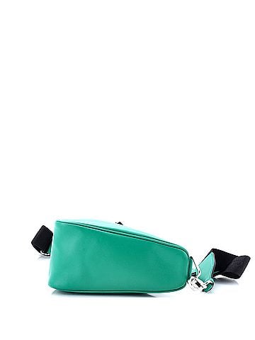 Prada Triangle Logo Zip Crossbody Bag Soft Leather Small (view 2)