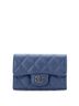 Chanel 100% Leather Blue Classic Flap Card Case Quilted Caviar One size - photo 1