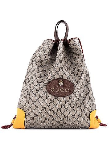 Gucci Neo Vintage Drawstring Backpack GG Coated Canvas Large (view 1)