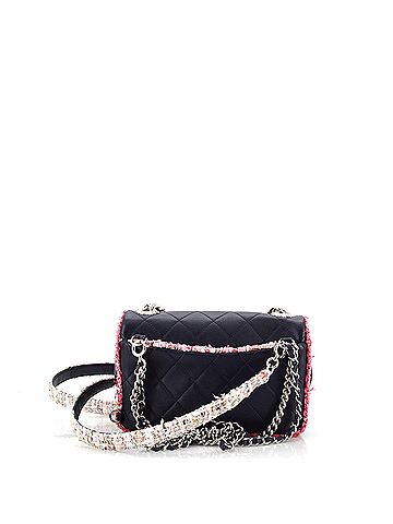 Chanel Elegant Trim Single Flap Bag Quilted Lambskin with Tweed (view 2)