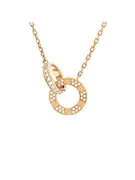 Cartier Love Interlocking Pave Necklace 18K Rose Gold and Diamonds (view 1)